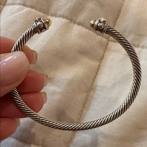 David Yurman Silver and Gold Cable Bracelet - Picture 7 of 7